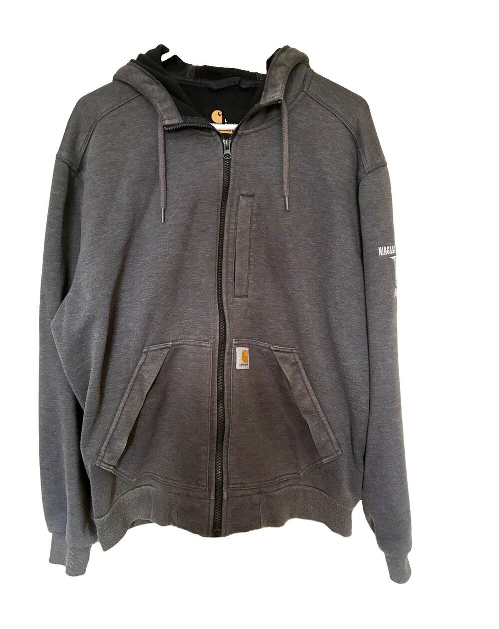 Carhartt Relaxed Fit Men's Gray Full Zip Hooded Fleece Niagara Sheets LLC Size L